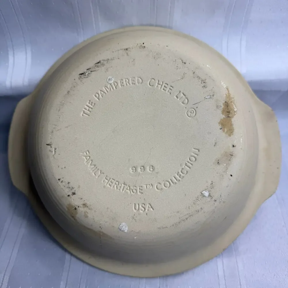 Pampered Chef Family Heritage Stoneware Round Baking Dish 12.5 Inch USA‎